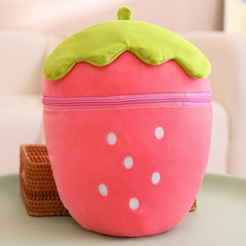 Kawaii Fruit Transform Strawberry Plushie