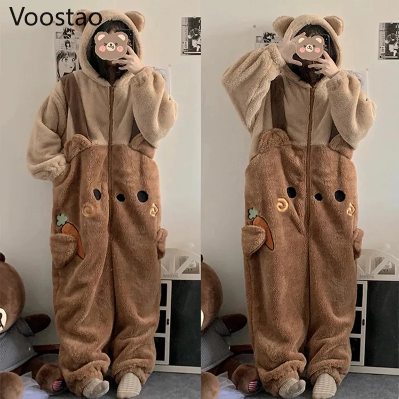 Cute Teddy Bear Hooded Onesie