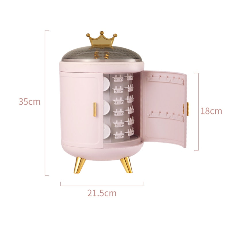 Kawaii Crown Rotating Jewelry Organizer Dimensions