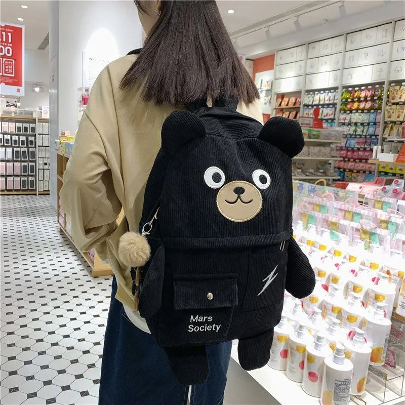 Cute Corduroy Bear Backpack