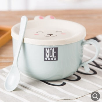 Kawaii Blue Stainless Steel Bunny Bowl