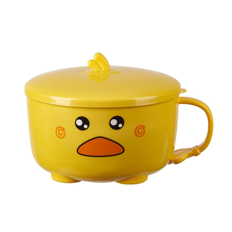 Kawaii Duck Ramen Bowl With Lid