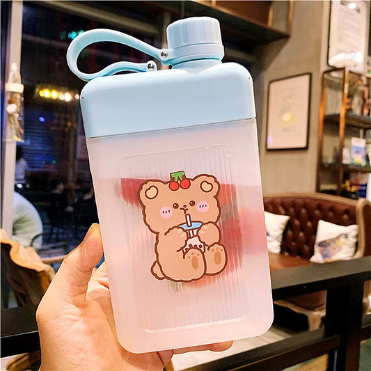 Kawaii Bear Flat Water Bottle