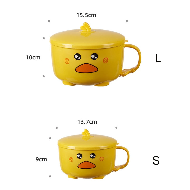 Kawaii Duck Ramen Bowl With Lid