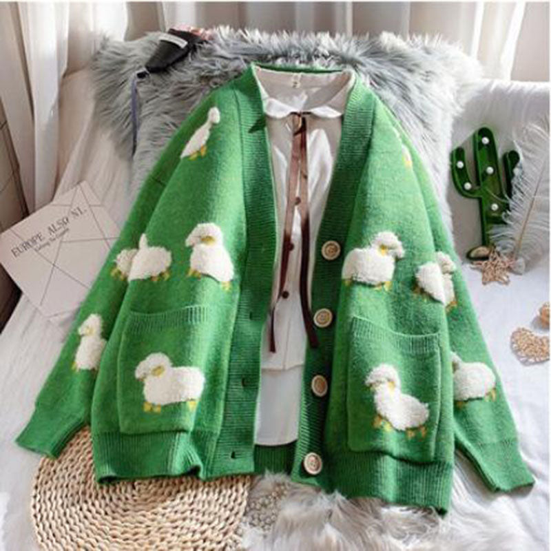 Kawaii Casual Sheep Cardigan Sweater