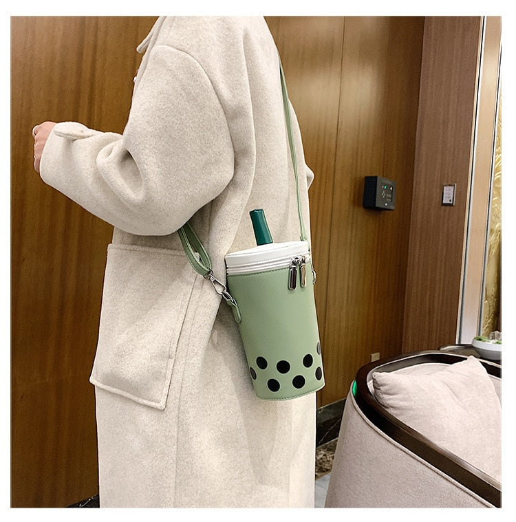 Kawaii Boba Tea Shoulder Bags
