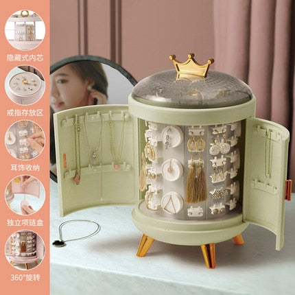 Kawaii Crown Rotating Jewelry Organizer