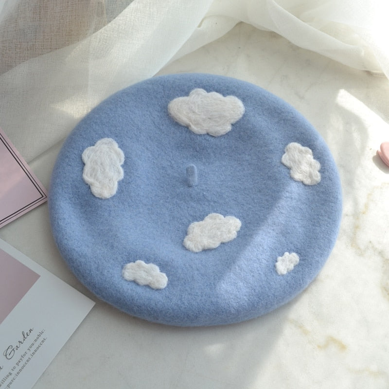 Kawaii Clouds Beret