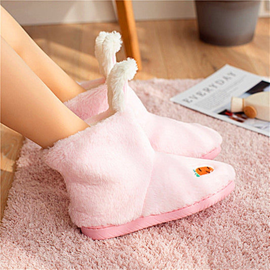 Kawaii Fluffy Bunny Indoor Boots in Pink