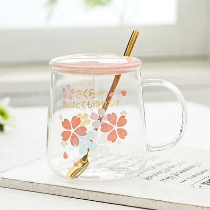 Cherry Blossom Cup with Lid