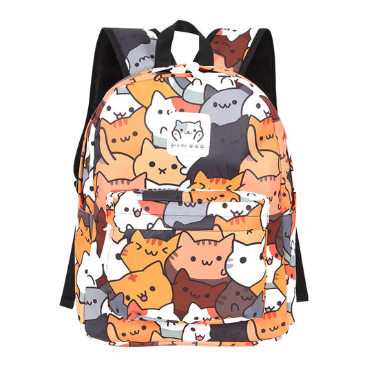 Kawaii Neko Print Backpack