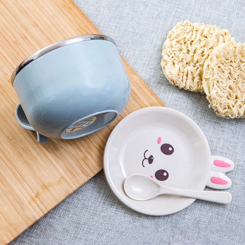 Kawaii Blue Stainless Steel Bunny Bowl