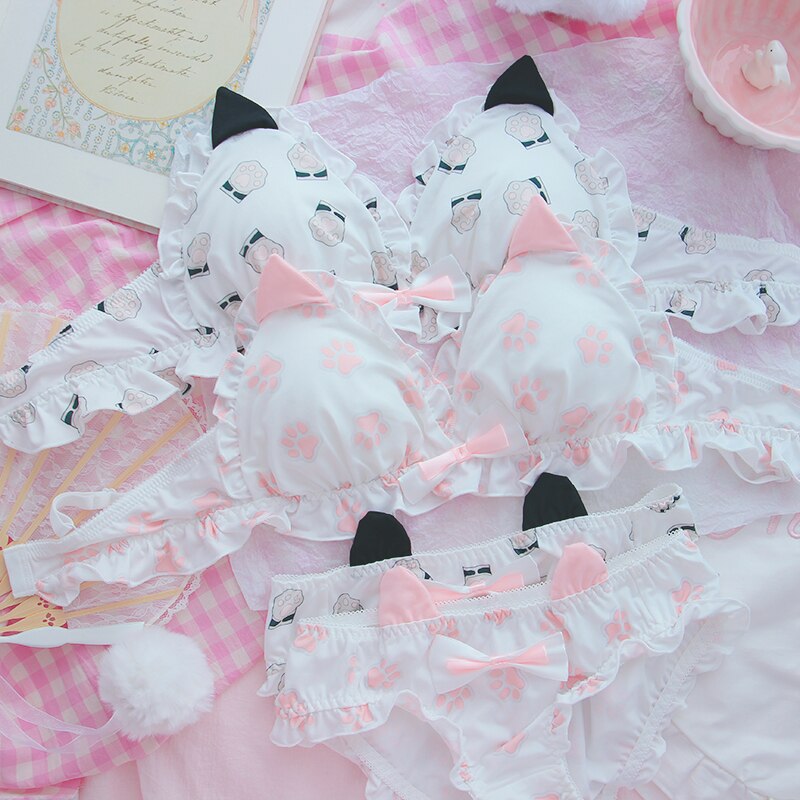 Kawaii Cat Paw & Ears Underwear Sets