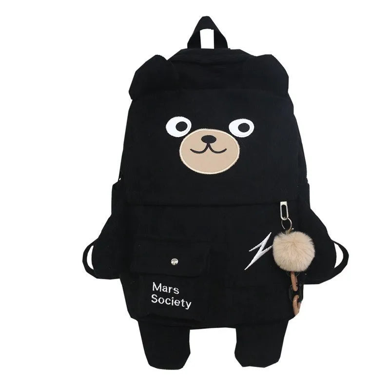 Kawaii Corduroy Bear Backpack