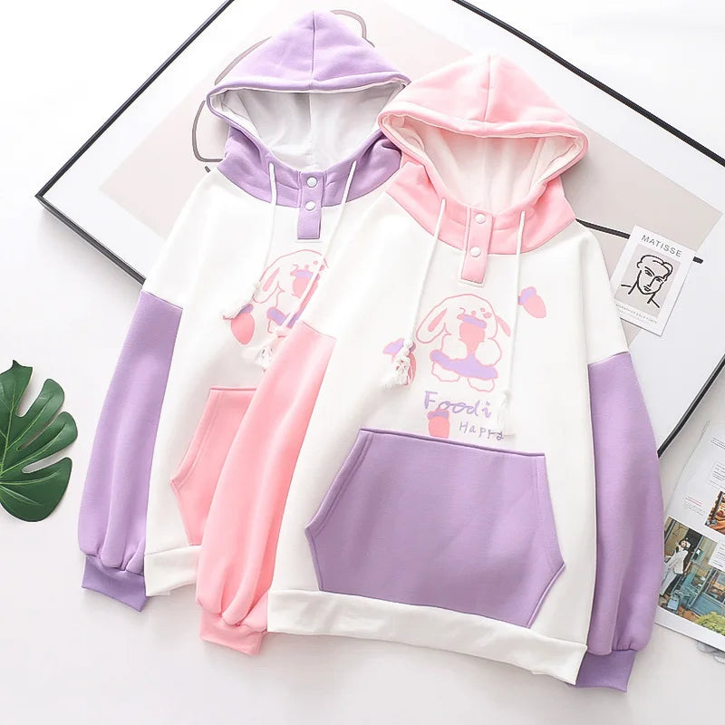 Kawaii Pastel Carrot Bunny Hoodie