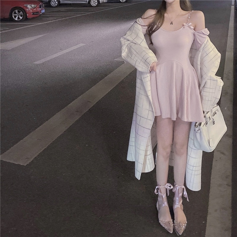 Kawaii Knit One-Piece Ballerina Dress