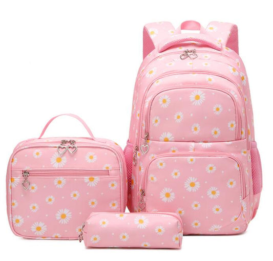 Pink 3 Pcs/Set Daisy School Bag