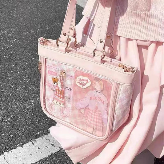Pastel Gingham Ita Tote Bag in Pink