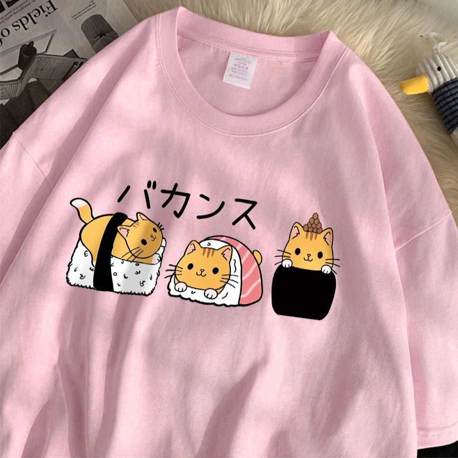 Kawaii Sushi Cats T Shirt Kore Kawaii