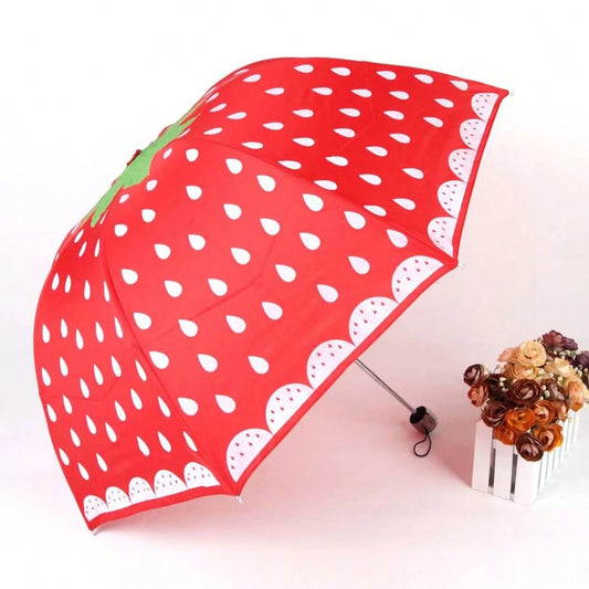 Kawaii Strawberry Childrens Umbrella