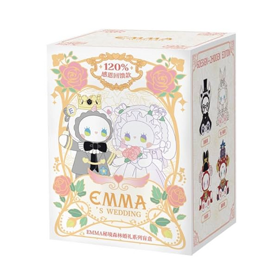 Product packaging for 'EMMA's Wedding' with cartoon characters on a white background