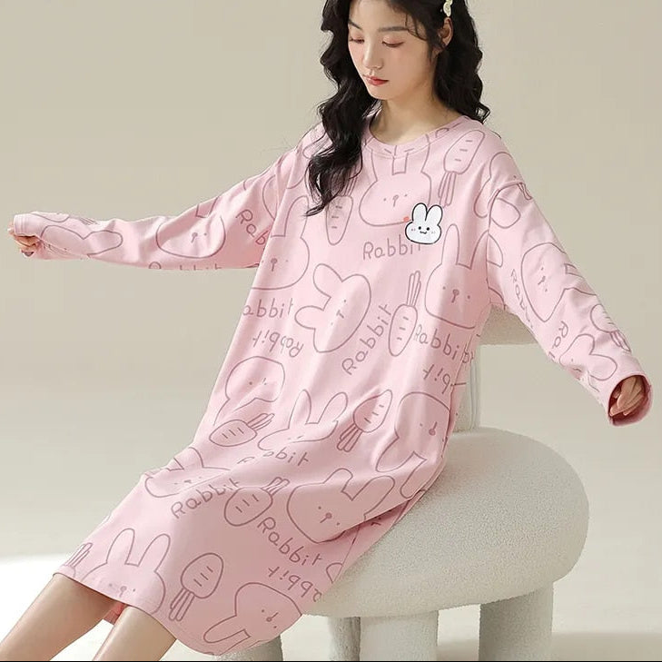 Pink Bunny Night Gown - Sleep in Cuteness and Comfort 4XL for 80-87KG Pink Bunny Night Gown - Sleep in Cuteness and Comfort 4XL for 80-87KG