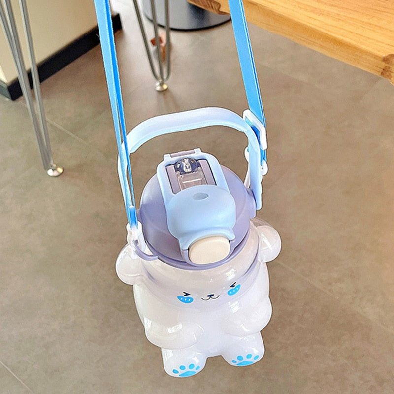 Kawaii Clear Bunny Water Bottle Top View