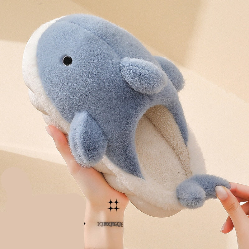 Kawaii Fluffy Shark Slippers