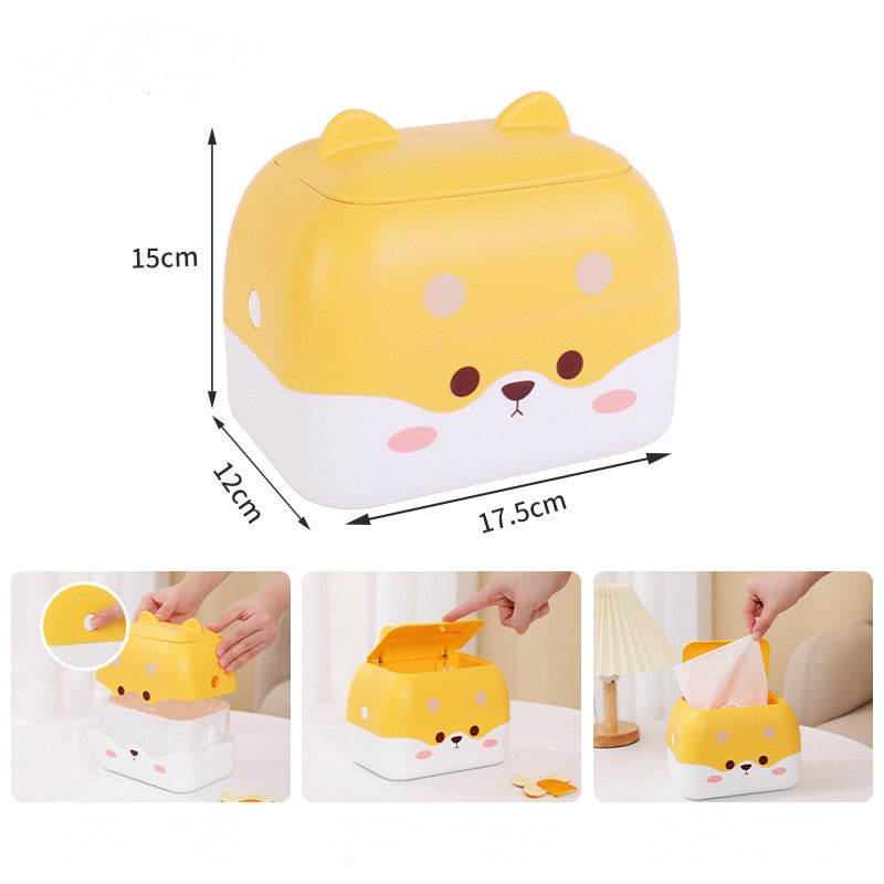 Kawaii Shiba Inu Desktop Trash Can