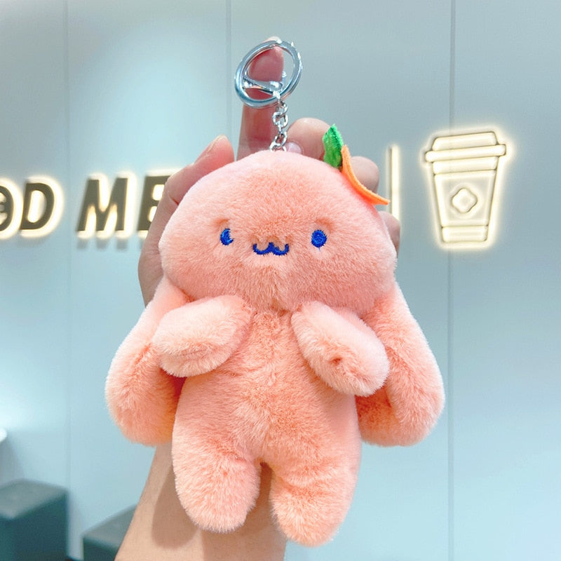 Kawaii Pink Plush Bunny Keychain