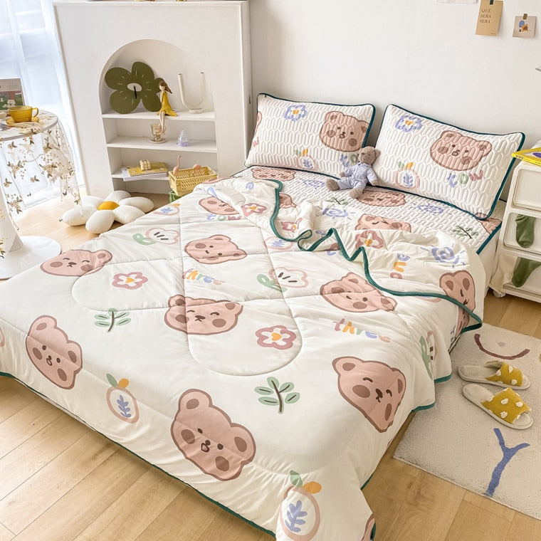 Kawaii 3 Piece Reversible Quilt Sets