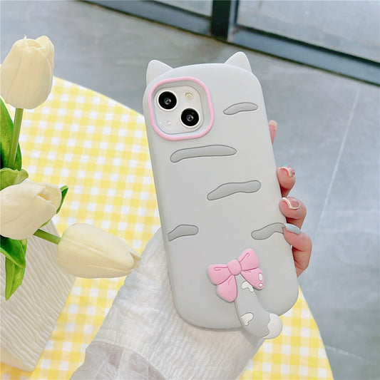Kawaii Bow Tail Cat iPhone Case