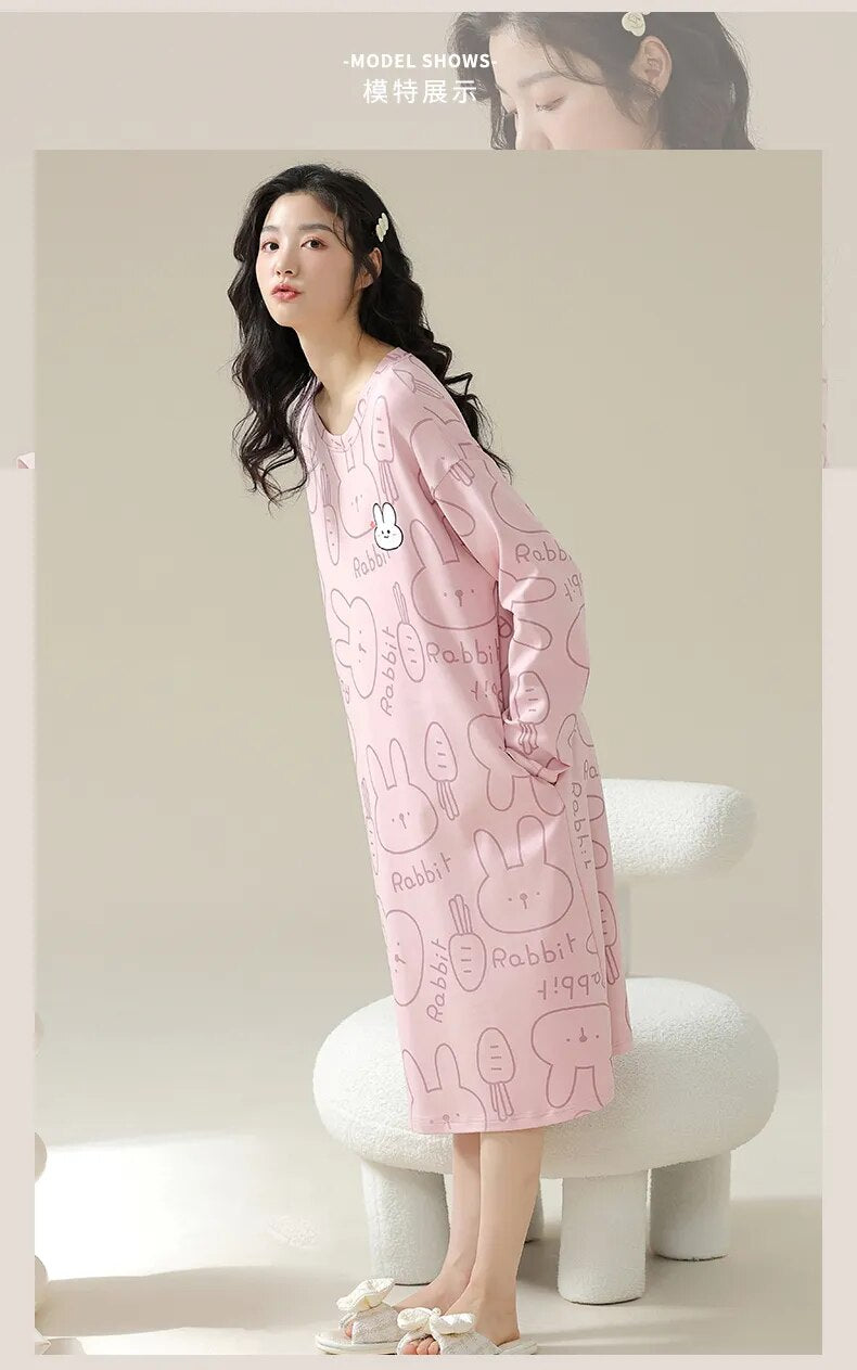 Kawaii Pink Bunny Night Gown