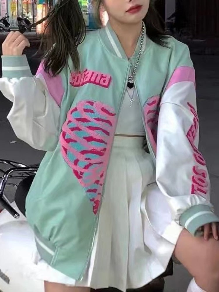 Kawaii Pastel Skeleton Heart Jacket