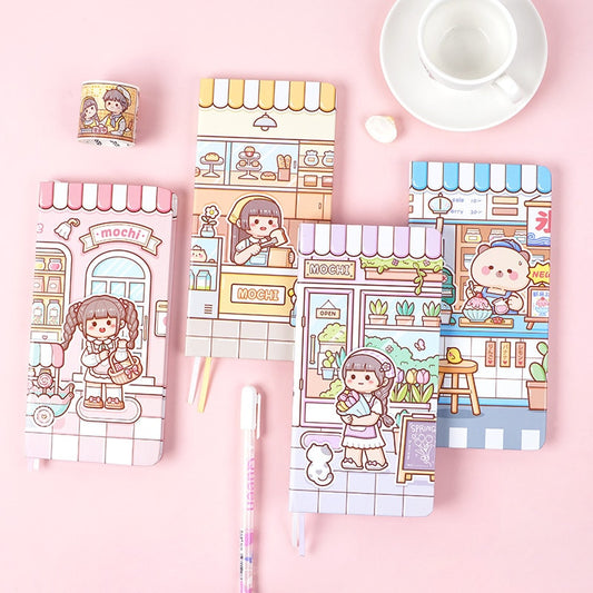 Kawaii Blue Grid Paper Notebooks