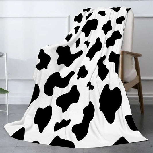 Kawaii Cow Print Flannel Blanket