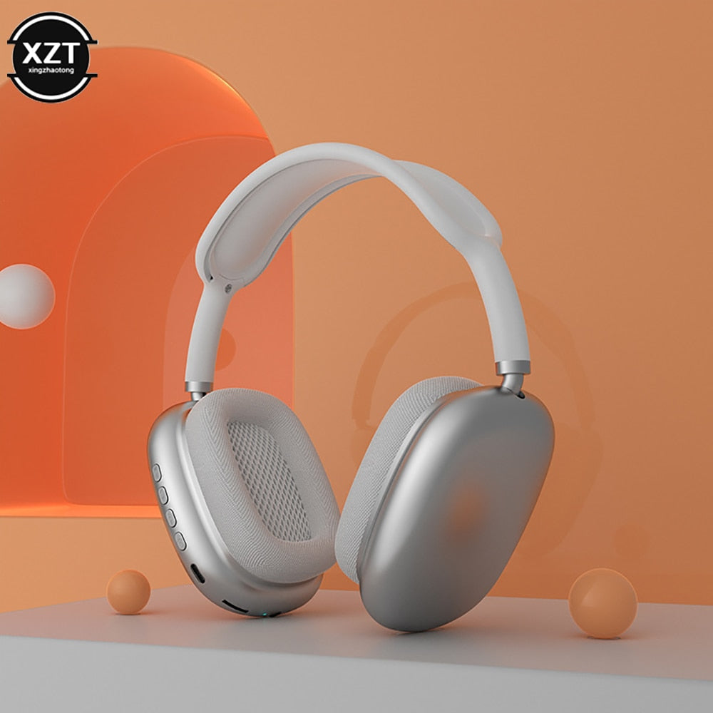 Silver Wireless Bluetooth Headphones