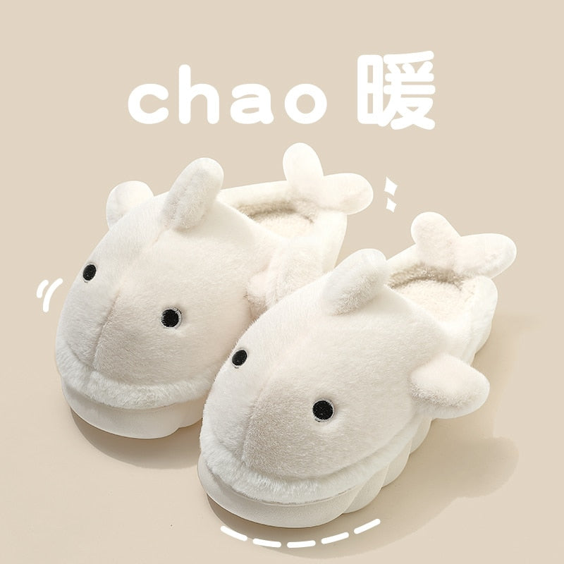 Kawaii Fluffy Shark Slippers