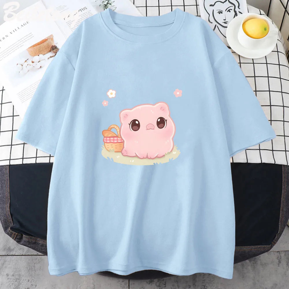 Kawaii Piggy Picnic T-Shirt