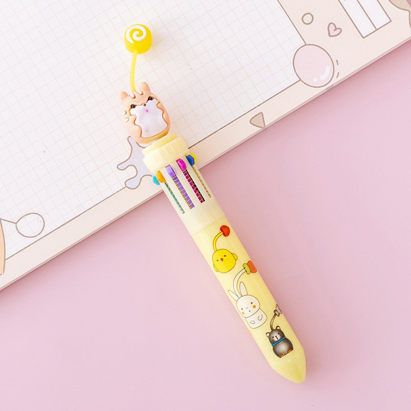 Kawaii Hamster 10 Colors Ballpoint Pens