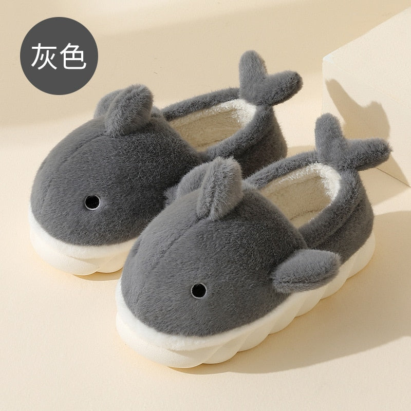 Kawaii Fluffy Shark Slippers
