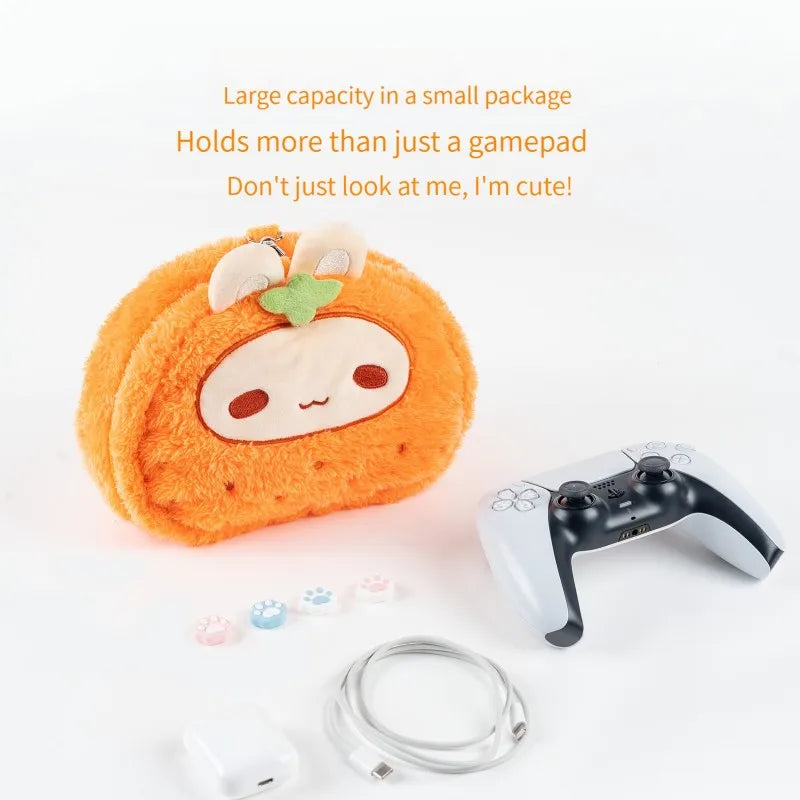 Plush Carrot Bunny Game Controller Case