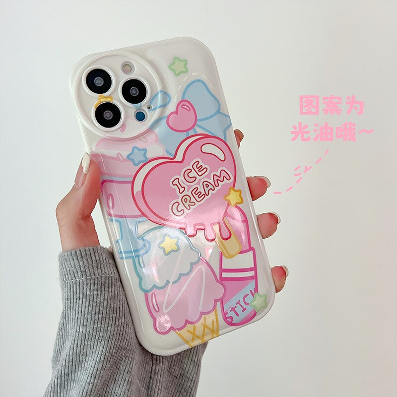 Kawaii Lipstick Ice Cream iPhone Case