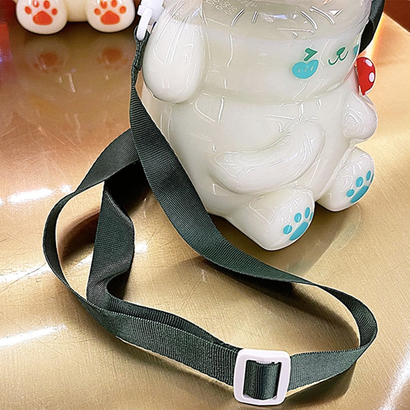 Kawaii Clear Bunny Water Bottle Strap