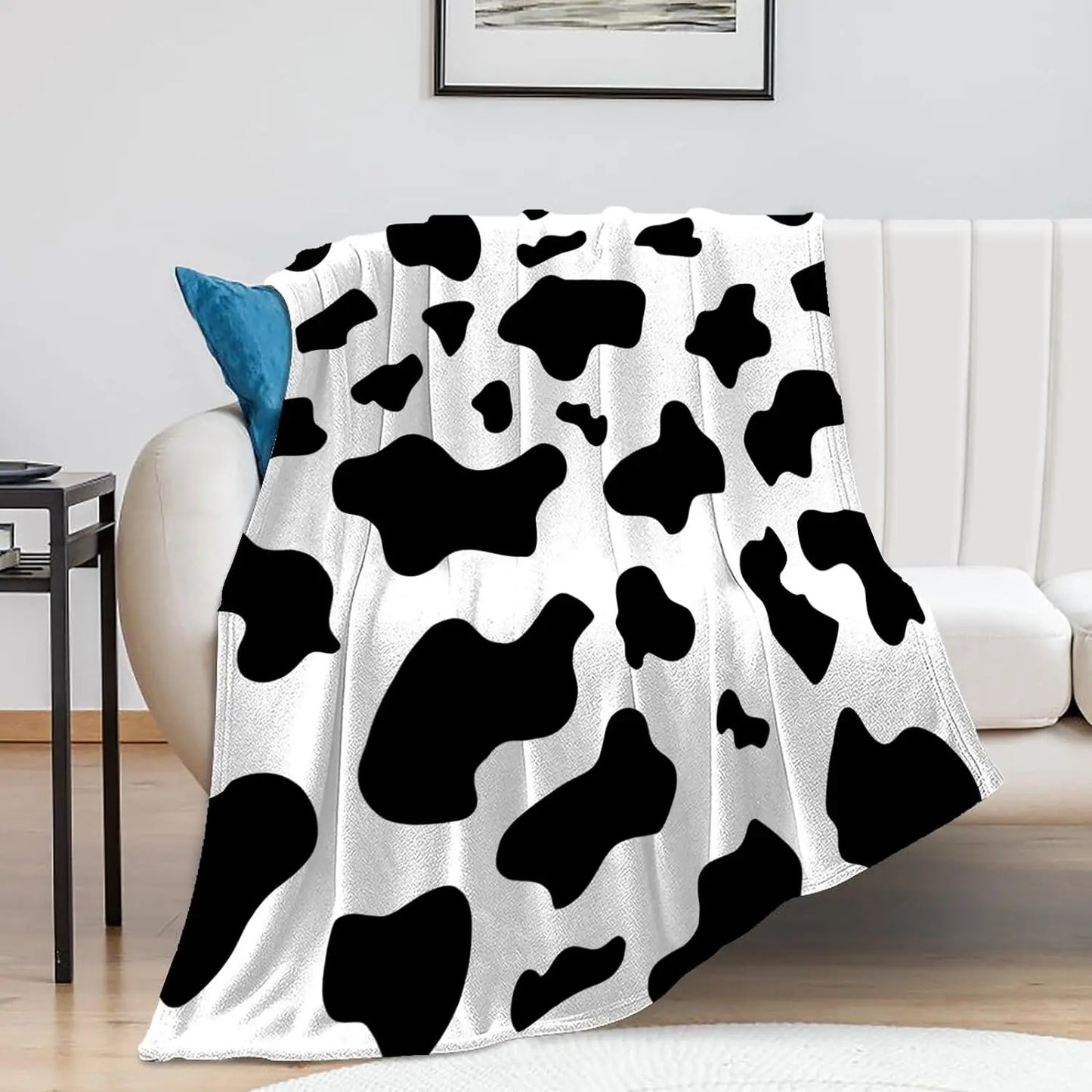 Kawaii Cow Print Flannel Blanket