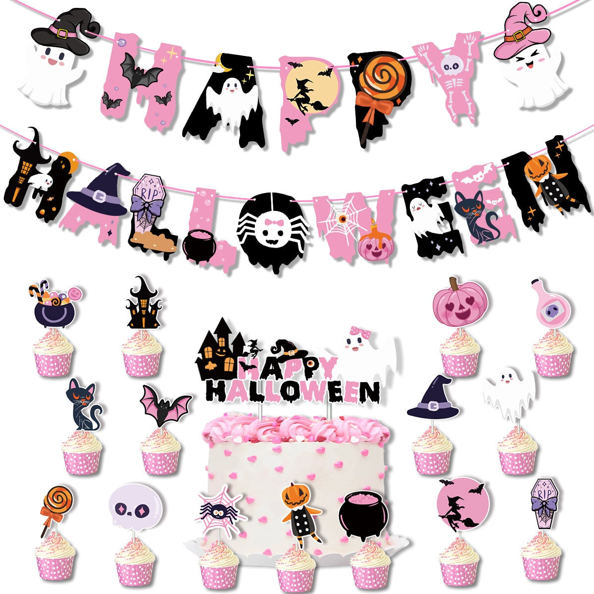 Kawaii Halloween Cupcake Toppers