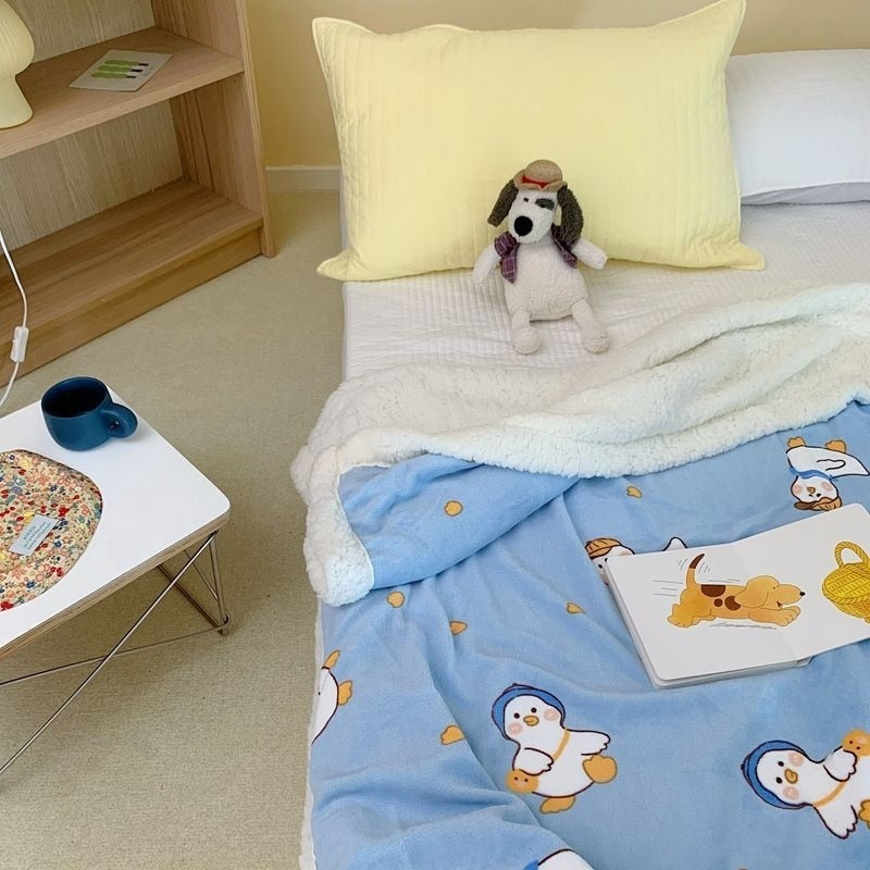 Kawaii Lamb Fleece Blanket