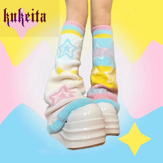 Kawaii Pastel Stars Harajuku Leg Warmers