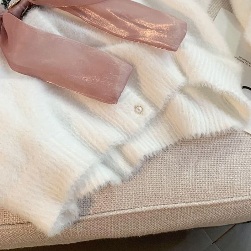 Kawaii Soft Cropped Sailor Cardigan
