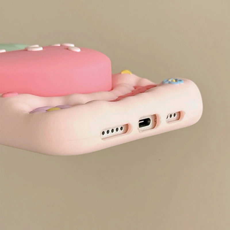 Bottom case view of Kawaii Sweet Strawberry Butterfly iPhone Case